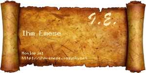 Ihm Emese névjegykártya